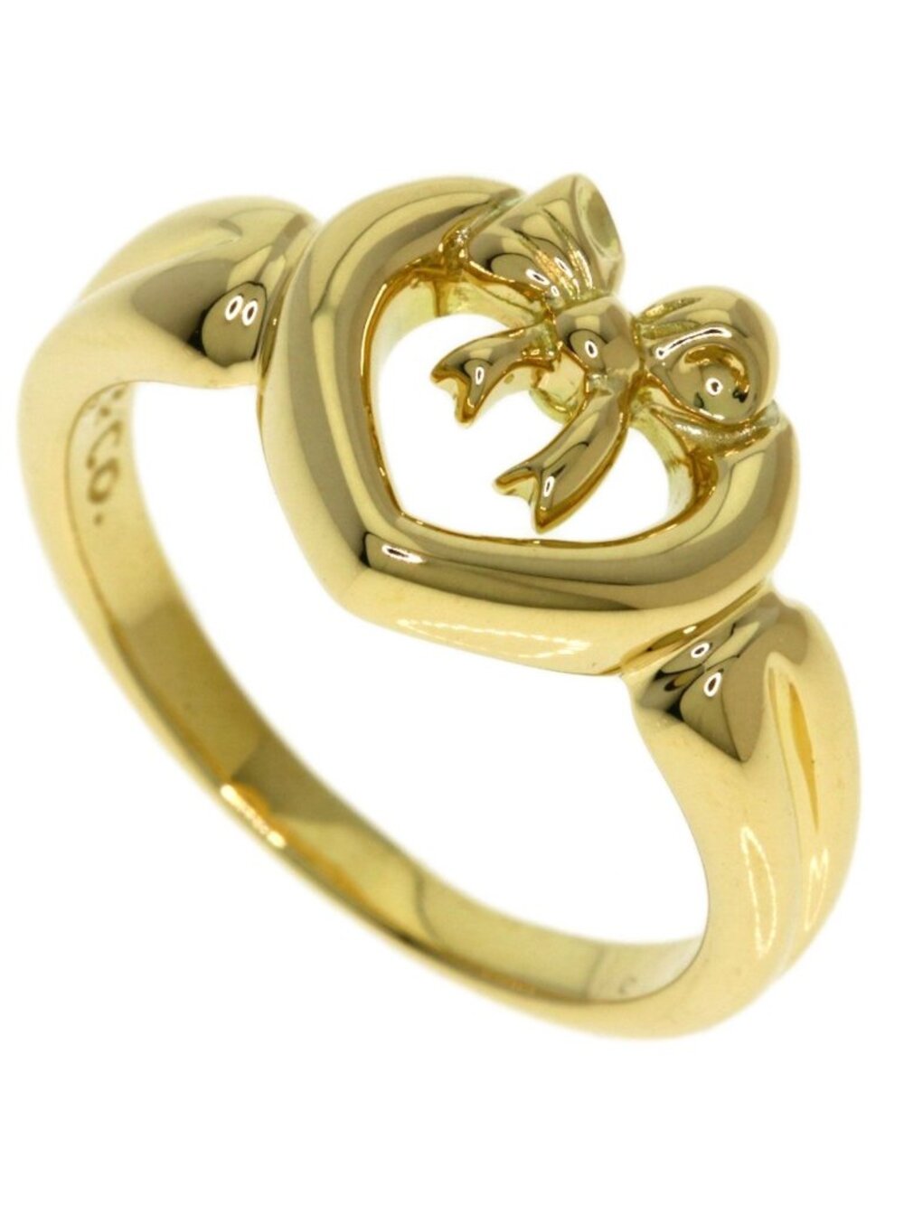 Tiffany & Co Heart with Bow Ring 18k Yellow Gold